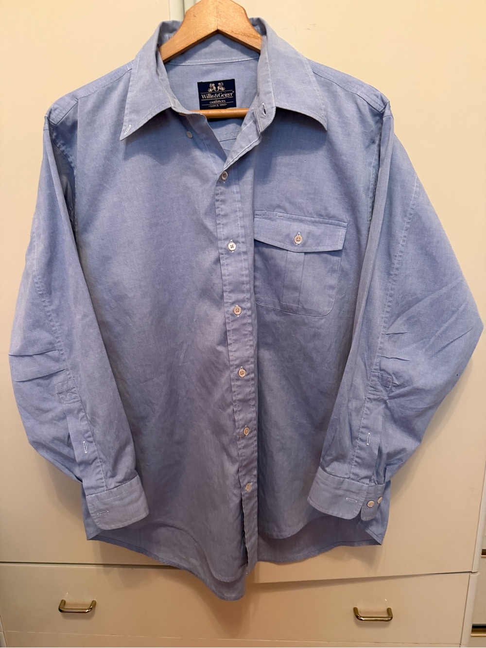 Men's Classic Light Blue Dress Shirt by Willis & Geiger